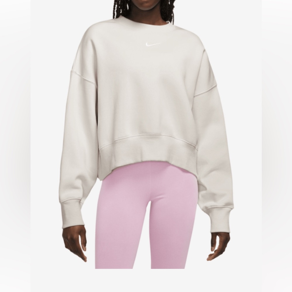Nike cream and white Phoenix Fleece Crew neck sweatshirt